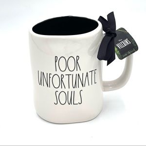 New RAE DUNN Disney Villains LL "POOR UNFORTUNATE SOULS" Double Sided Ursula Mug